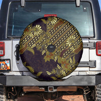 Indonesian Parang Batik Spare Tire Cover Yellow Floral Pattern