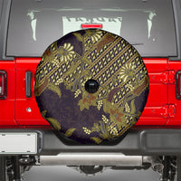Indonesian Parang Batik Spare Tire Cover Yellow Floral Pattern