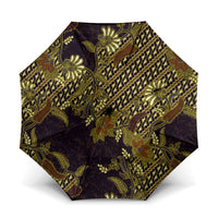 Indonesian Parang Batik Umbrella Yellow Floral Pattern