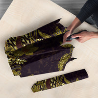 Indonesian Parang Batik Umbrella Yellow Floral Pattern