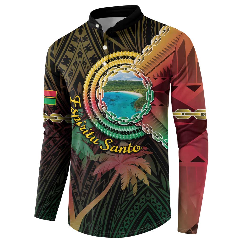 Vanuatu Espiritu Santo Island Button Sweatshirt Beach Landscape