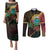 Vanuatu Espiritu Santo Island Couples Matching Puletasi and Long Sleeve Button Shirt Beach Landscape