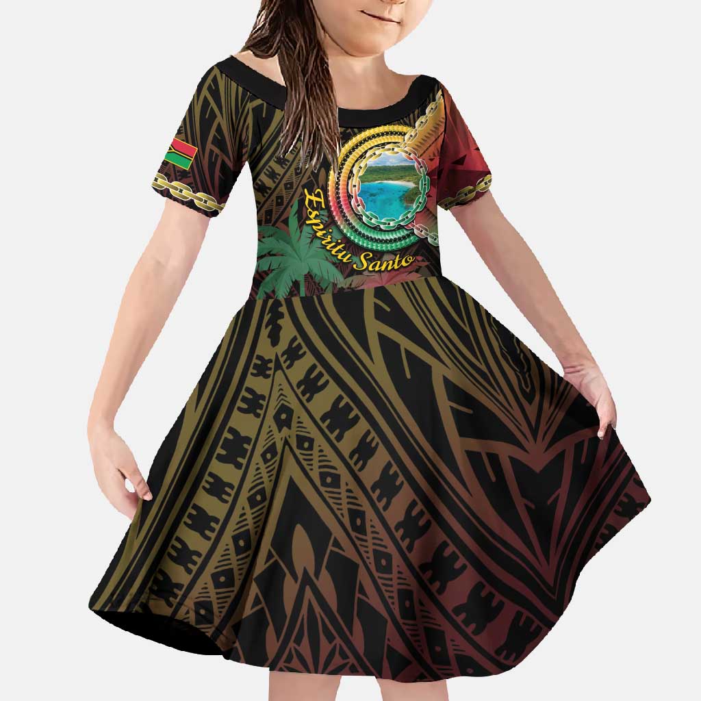 Vanuatu Espiritu Santo Island Family Matching Long Sleeve Bodycon Dress and Hawaiian Shirt Beach Landscape
