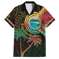 Vanuatu Espiritu Santo Island Family Matching Long Sleeve Bodycon Dress and Hawaiian Shirt Beach Landscape