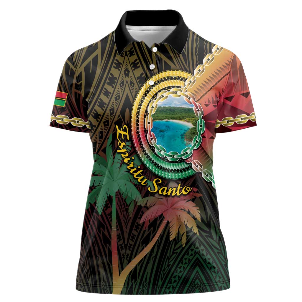 Vanuatu Espiritu Santo Island Women Polo Shirt Beach Landscape