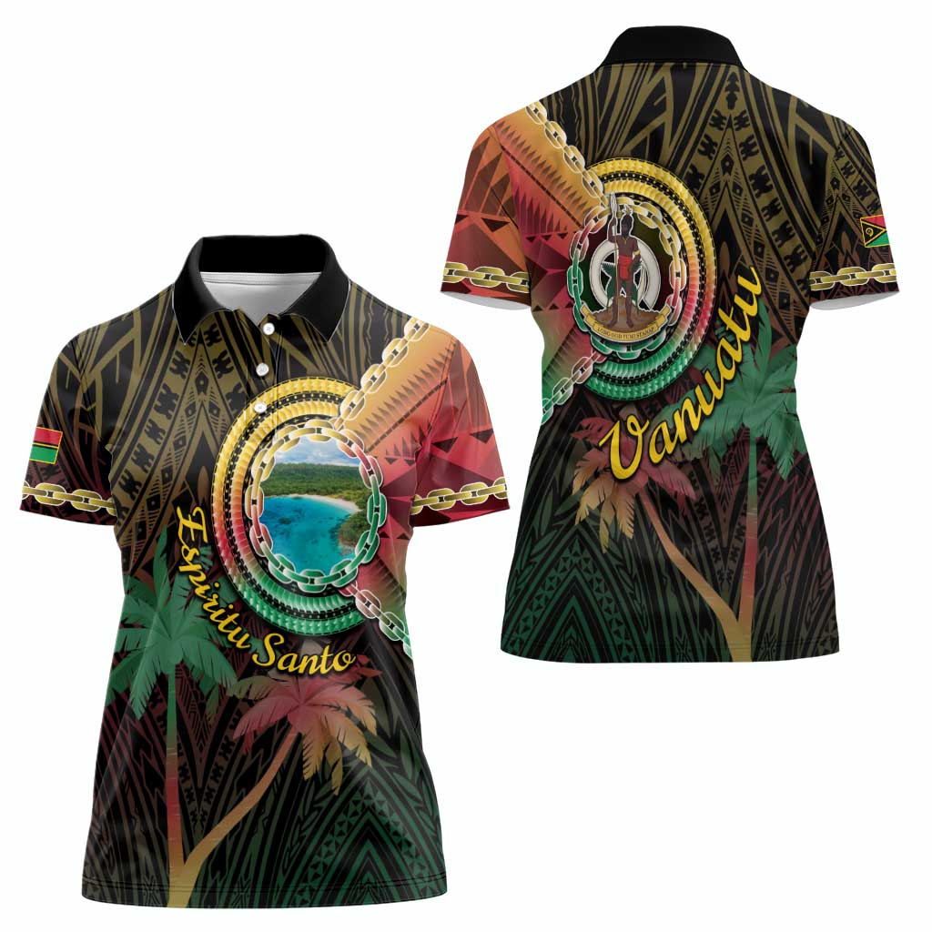 Vanuatu Espiritu Santo Island Women Polo Shirt Beach Landscape