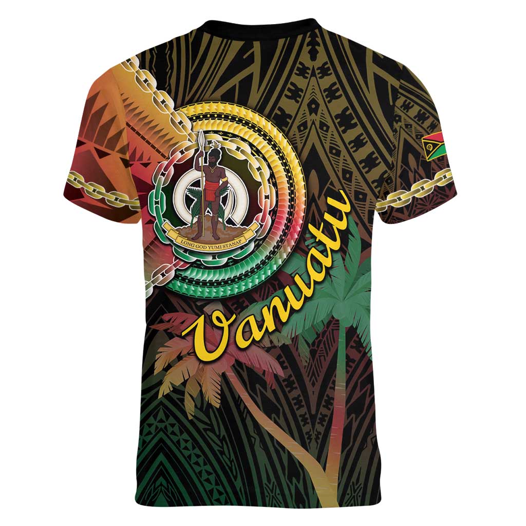 Vanuatu Espiritu Santo Island Women V-Neck T-Shirt Beach Landscape