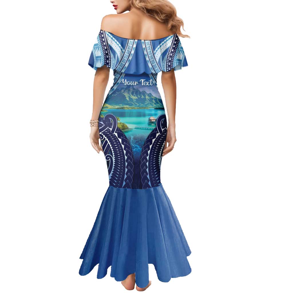 Personalised French Polynesia Bora Bora Mermaid Dress Beach Landscape Polynesian Style