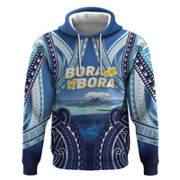 Personalised French Polynesia Bora Bora Zip Hoodie Beach Landscape Polynesian Style