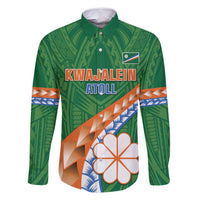 Personalised Marshall Islands Kwajalein Atoll Family Matching Long Sleeve Bodycon Dress and Hawaiian Shirt Polynesian Tribal Tattoo