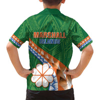 Personalised Marshall Islands Kwajalein Atoll Family Matching Summer Maxi Dress and Hawaiian Shirt Polynesian Tribal Tattoo