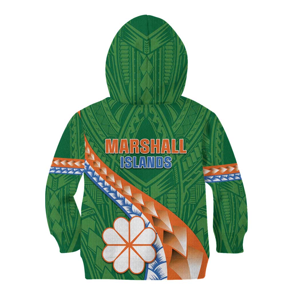 Personalised Marshall Islands Kwajalein Atoll Kid Hoodie Polynesian Tribal Tattoo LT05 - Polynesian Pride