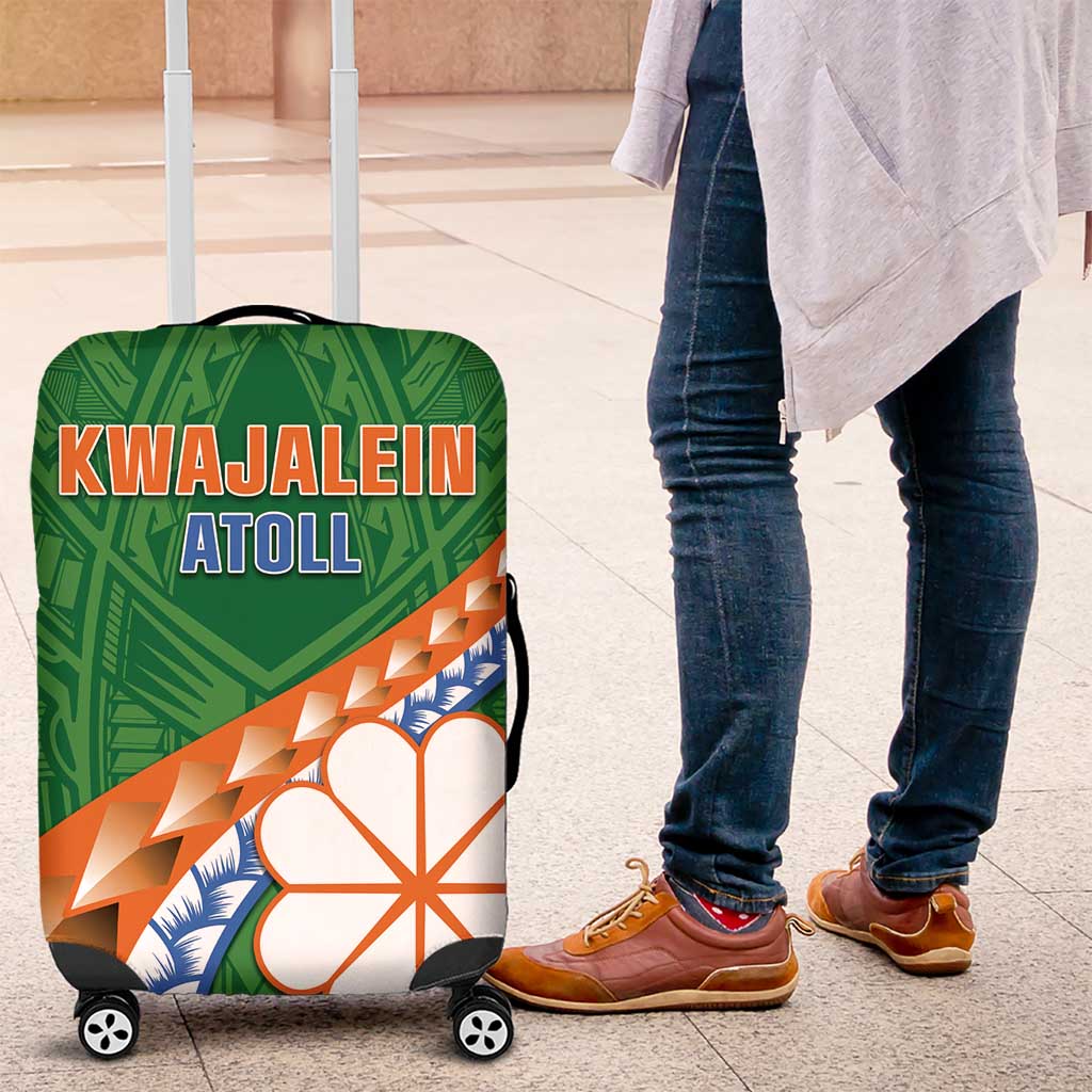 Marshall Islands Kwajalein Atoll Luggage Cover Polynesian Tribal Tattoo LT05 Green - Polynesian Pride