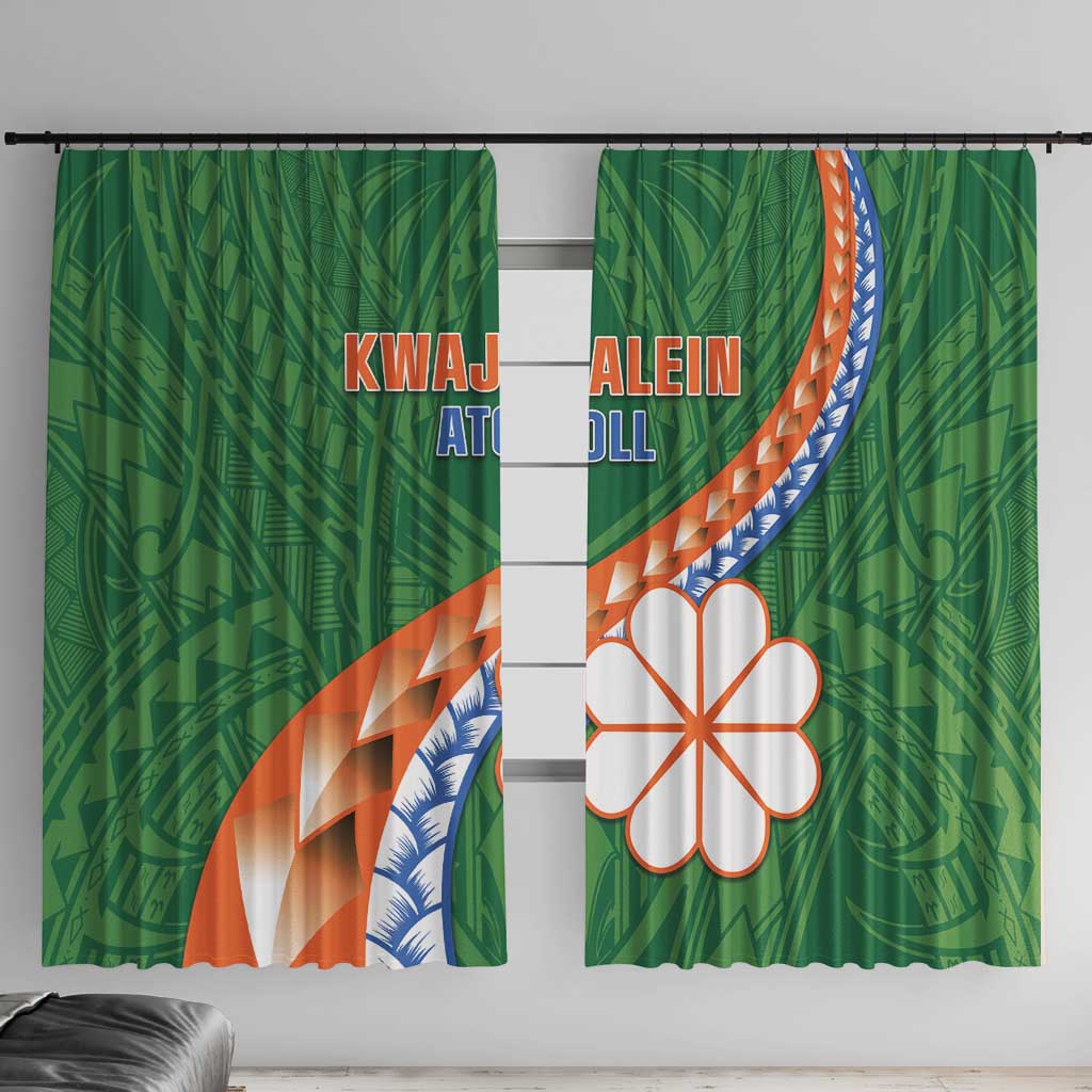Marshall Islands Kwajalein Atoll Window Curtain Polynesian Tribal Tattoo LT05 With Hooks Green - Polynesian Pride