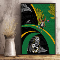 New Zealand And South Africa Rugby Canvas Wall Art 2023 Springboks Combine All Black Silver Fern LT05 - Polynesian Pride