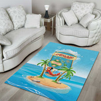 Aloha Hawaii Area Rug Funny Macaw Parrot Tropical Vibe