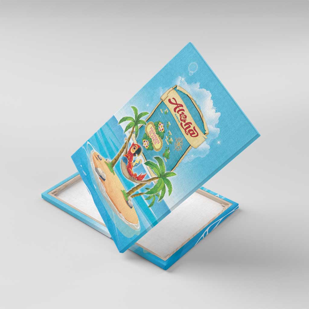 Aloha Hawaii Canvas Wall Art Funny Macaw Parrot Tropical Vibe