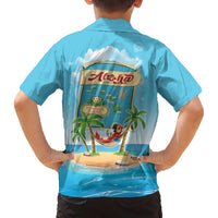 Aloha Hawaii Family Matching Off The Shoulder Long Sleeve Dress and Hawaiian Shirt Funny Macaw Parrot Tropical Vibe LT05 - Polynesian Pride