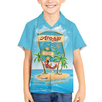 Aloha Hawaii Family Matching Tank Maxi Dress and Hawaiian Shirt Funny Macaw Parrot Tropical Vibe LT05 Son's Shirt Blue - Polynesian Pride