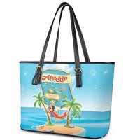 Aloha Hawaii Leather Tote Bag Funny Macaw Parrot Tropical Vibe