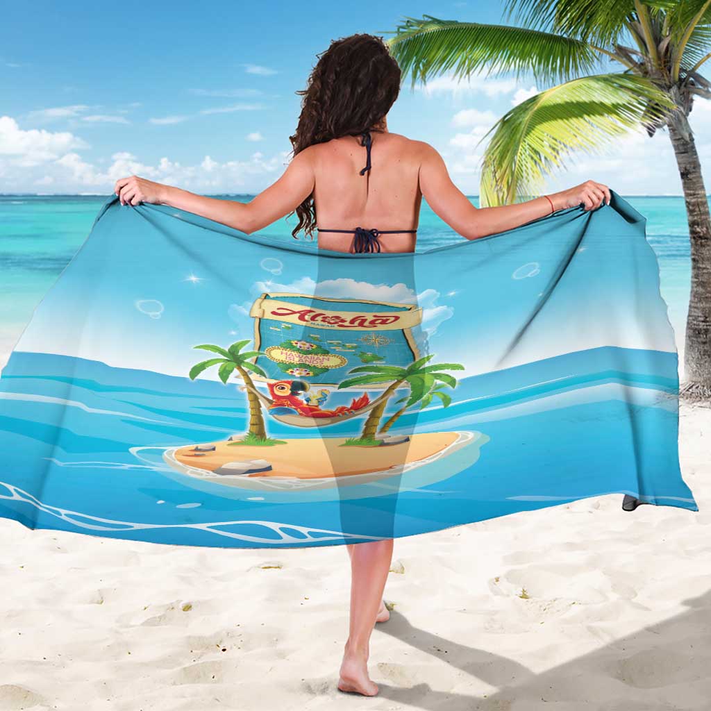 Aloha Hawaii Sarong Funny Macaw Parrot Tropical Vibe