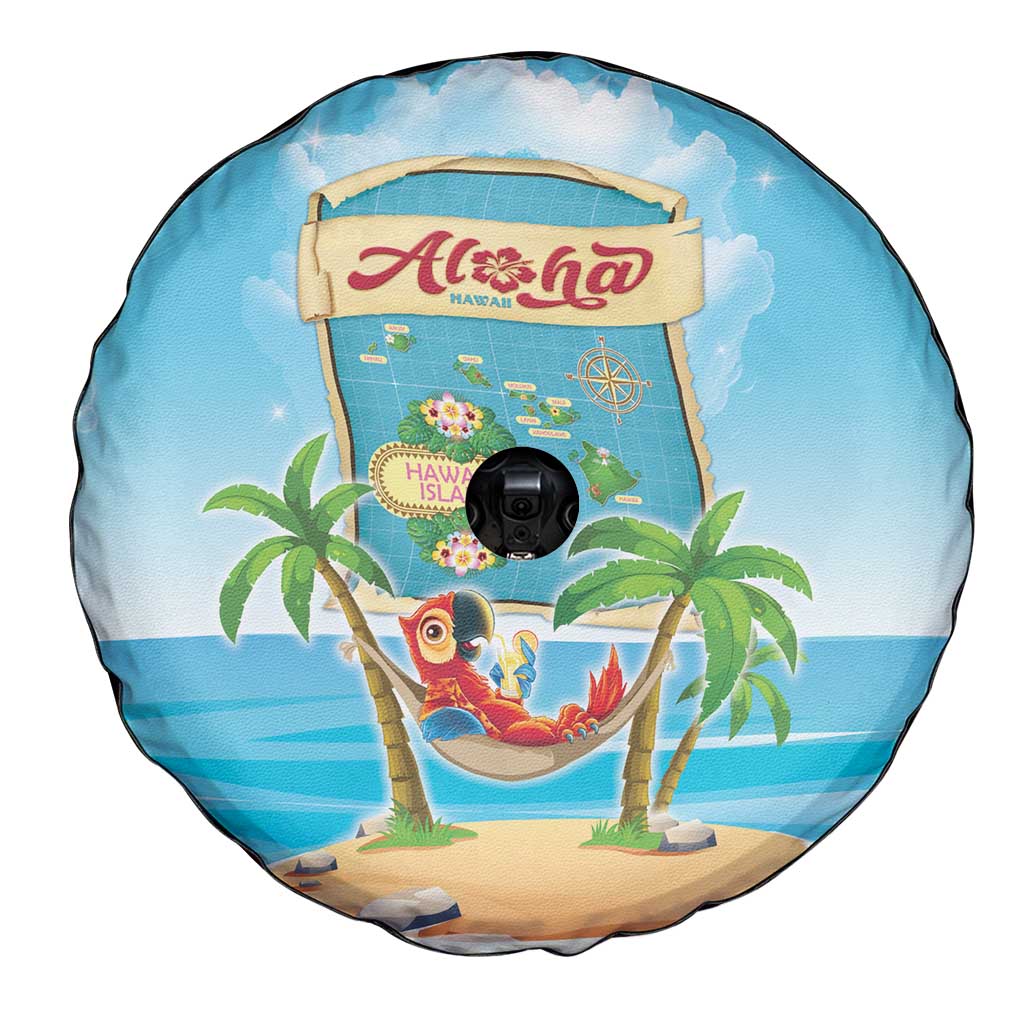 Aloha Hawaii Spare Tire Cover Funny Macaw Parrot Tropical Vibe LT05 - Polynesian Pride