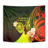 Hawaii State Motto Tapestry Hawaiian Tribal Reggae Hammerhead Shark LT05 - Polynesian Pride