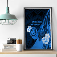 Hawaii State Motto Canvas Wall Art Hawaiian Tribal Blue Hammerhead Shark LT05 - Polynesian Pride