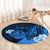 Hawaii State Motto Round Carpet Hawaiian Tribal Blue Hammerhead Shark LT05 - Polynesian Pride