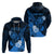 Personalised Hawaii State Motto Zip Hoodie Hawaiian Tribal Blue Hammerhead Shark LT05 - Polynesian Pride