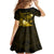 Personalised Hawaii State Motto Kid Short Sleeve Dress Hawaiian Tribal Gold Hammerhead Shark LT05 - Polynesian Pride