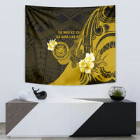 Hawaii State Motto Tapestry Hawaiian Tribal Gold Hammerhead Shark LT05 - Polynesian Pride