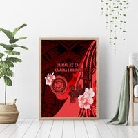 Hawaii State Motto Canvas Wall Art Hawaiian Tribal Red Hammerhead Shark LT05 - Polynesian Pride
