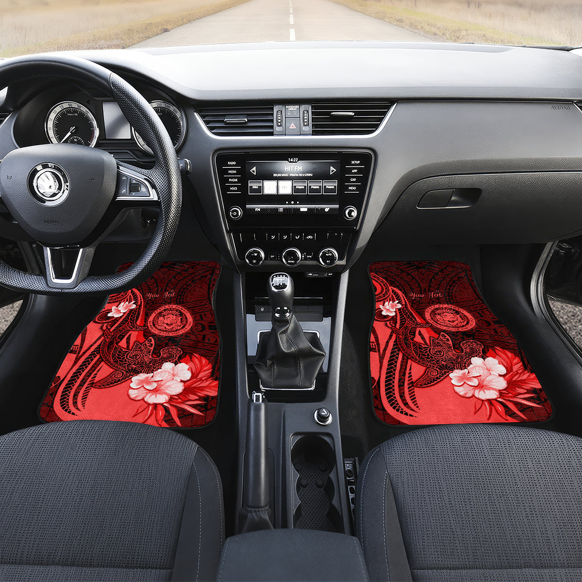 Personalised Hawaii State Motto Car Mats Hawaiian Tribal Red Hammerhead Shark LT05 - Polynesian Pride