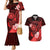 Personalised Hawaii State Motto Couples Matching Mermaid Dress and Hawaiian Shirt Hawaiian Tribal Red Hammerhead Shark LT05 Red - Polynesian Pride