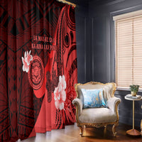 Hawaii State Motto Window Curtain Hawaiian Tribal Red Hammerhead Shark LT05 - Polynesian Pride