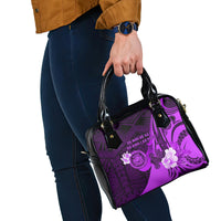 Hawaii State Motto Shoulder Handbag Hawaiian Tribal Purple Hammerhead Shark LT05 - Polynesian Pride