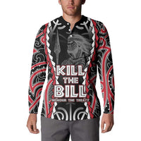 Aotearoa Waitangi Day Button Sweatshirt Maori Warrior Tribal Tattoo