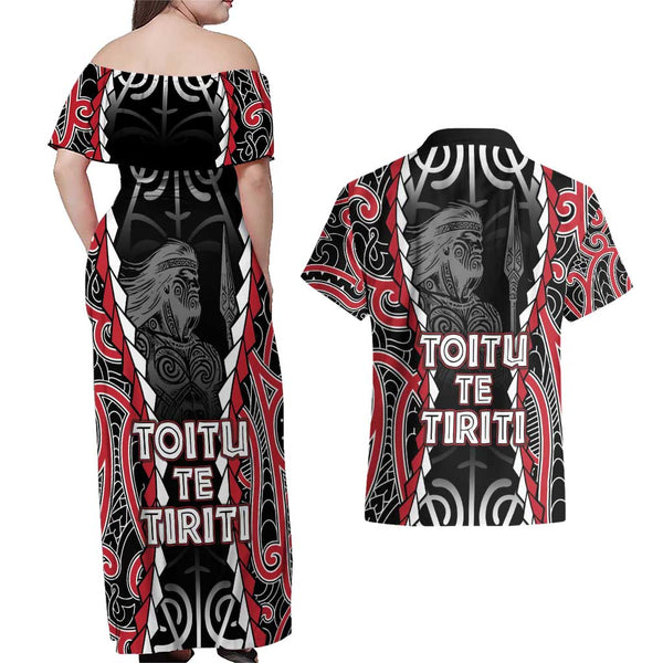 (Custom Personalised) Waitangi Day Off Shoulder Sweater Maori Fern and Tino Rangatiratanga Flag LT13