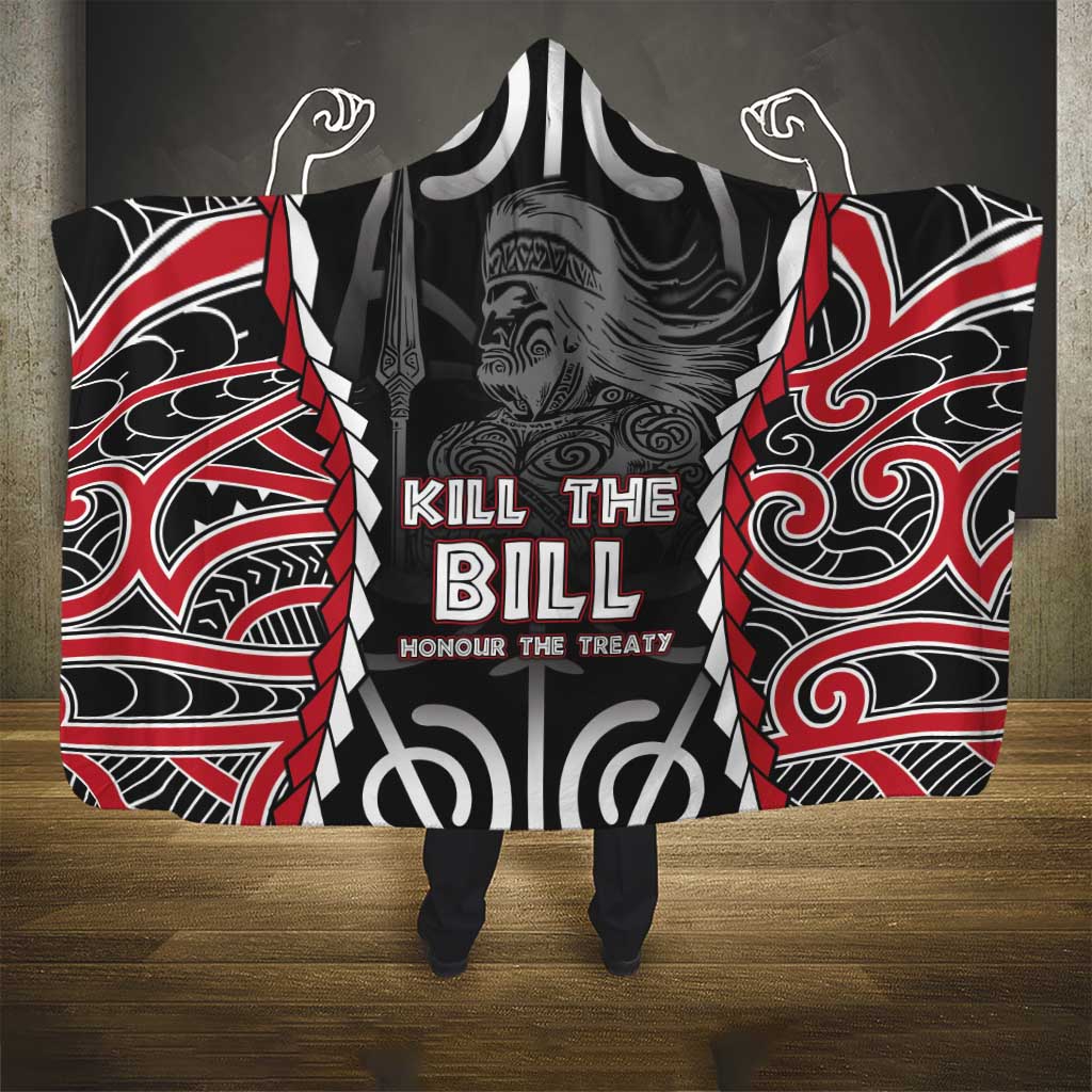 Aotearoa Waitangi Day Hooded Blanket Maori Warrior Tribal Tattoo