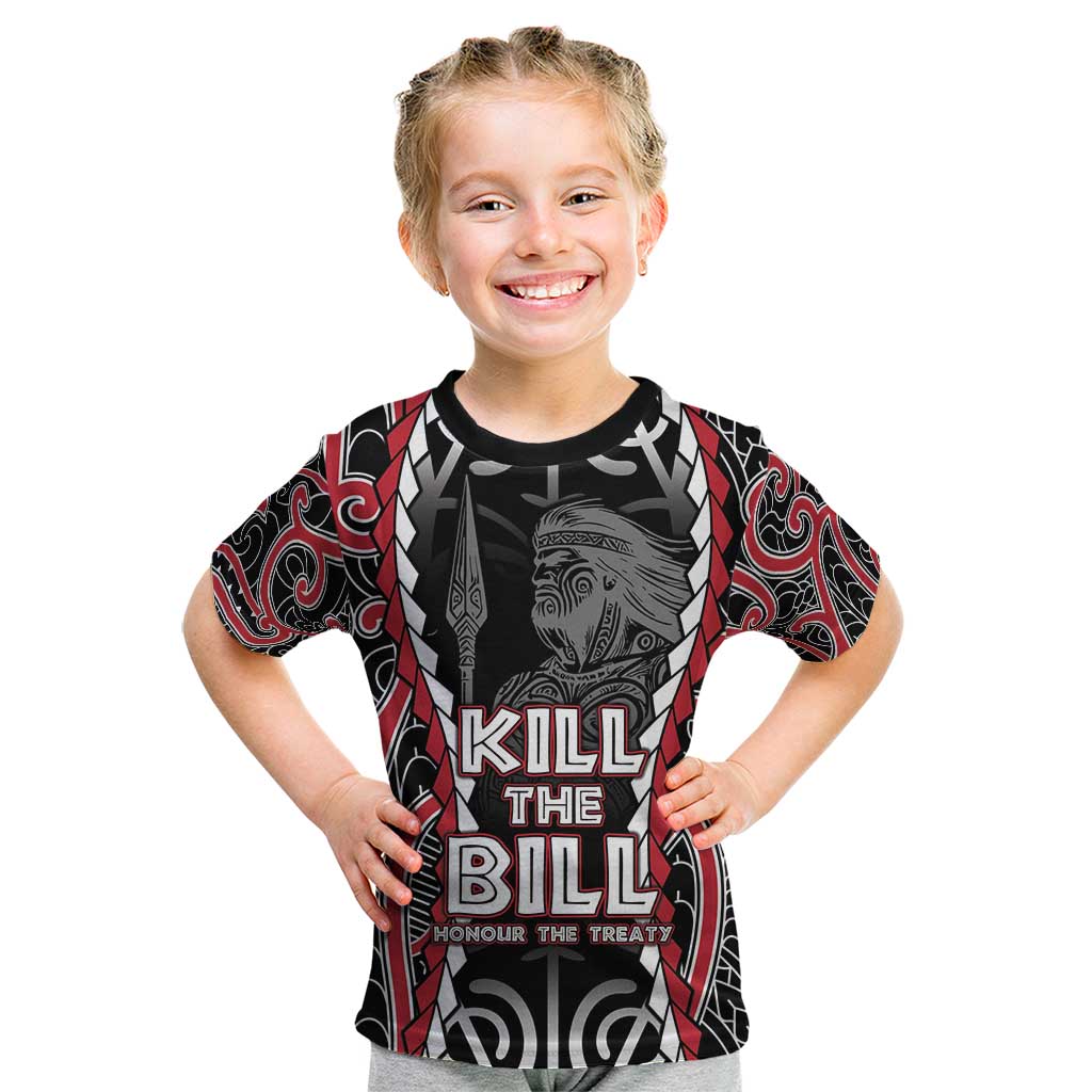 Aotearoa Waitangi Day Kid T Shirt Maori Warrior Tribal Tattoo LT05 Black - Polynesian Pride