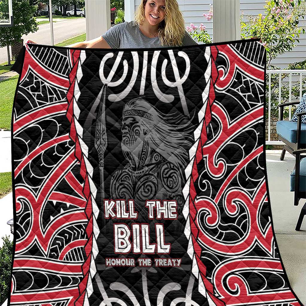 Aotearoa Waitangi Day Quilt Maori Warrior Tribal Tattoo LT05 Black - Polynesian Pride