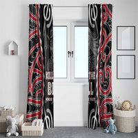 Aotearoa Waitangi Day Window Curtain Maori Warrior Tribal Tattoo