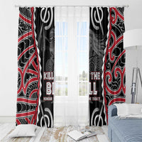 Aotearoa Waitangi Day Window Curtain Maori Warrior Tribal Tattoo