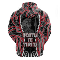 Aotearoa Waitangi Day Zip Hoodie Maori Warrior Tribal Tattoo LT05 - Polynesian Pride