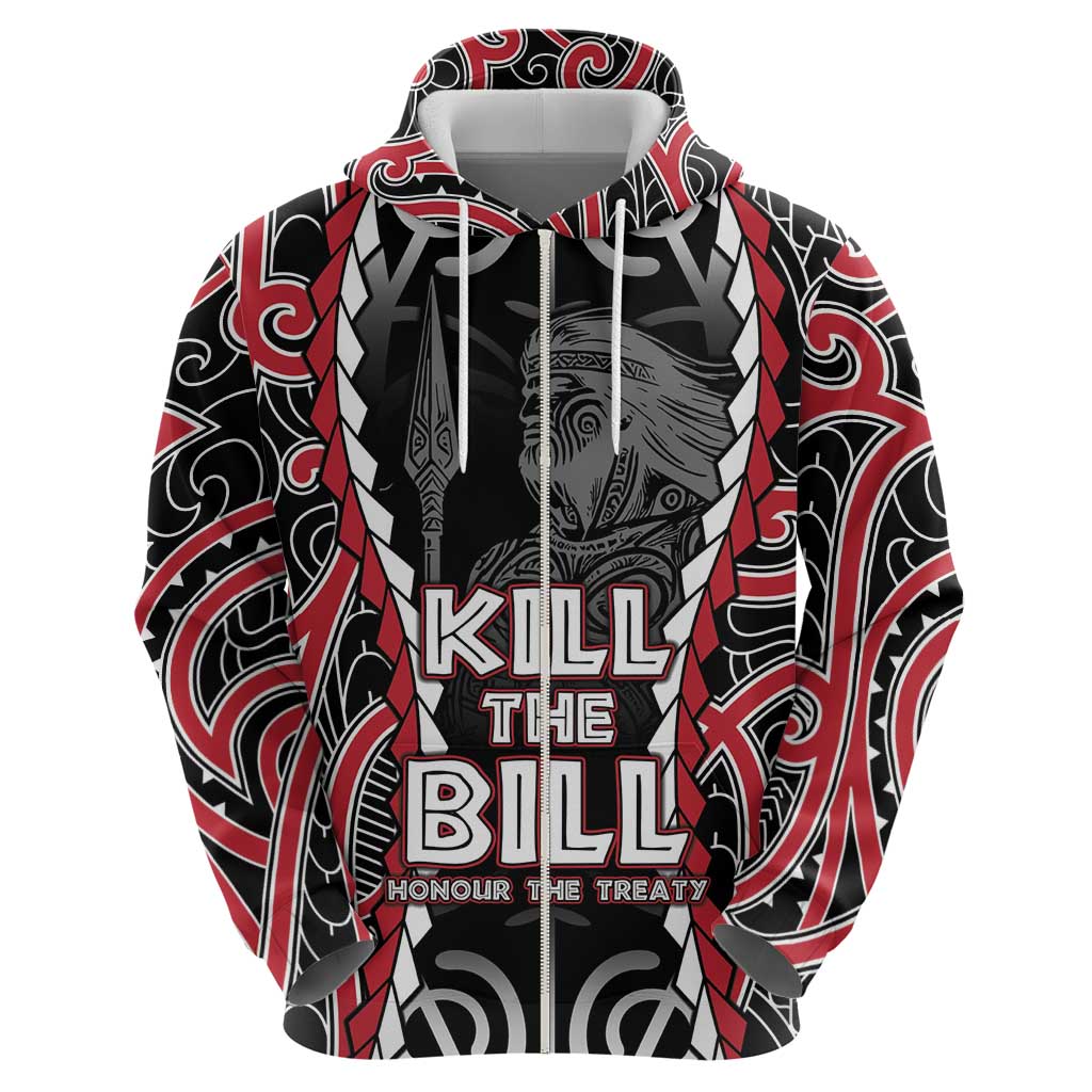 Aotearoa Waitangi Day Zip Hoodie Maori Warrior Tribal Tattoo LT05 - Polynesian Pride