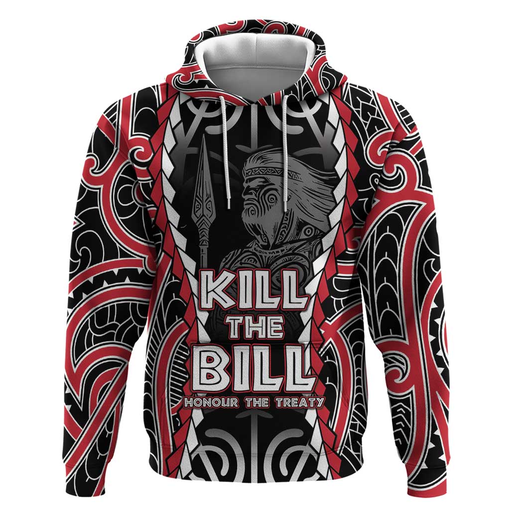 Aotearoa Waitangi Day Zip Hoodie Maori Warrior Tribal Tattoo LT05 Pullover Hoodie Black - Polynesian Pride