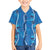 Hawaii Maile Lei Family Matching Short Sleeve Bodycon Dress and Hawaiian Shirt With Blue Monstera Pattern