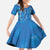 Hawaii Maile Lei Family Matching Summer Maxi Dress and Hawaiian Shirt With Blue Monstera Pattern