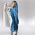 Hawaii Maile Lei Hooded Blanket With Blue Monstera Pattern